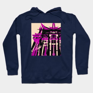 Abstract Industrial: violet, peach, black Hoodie